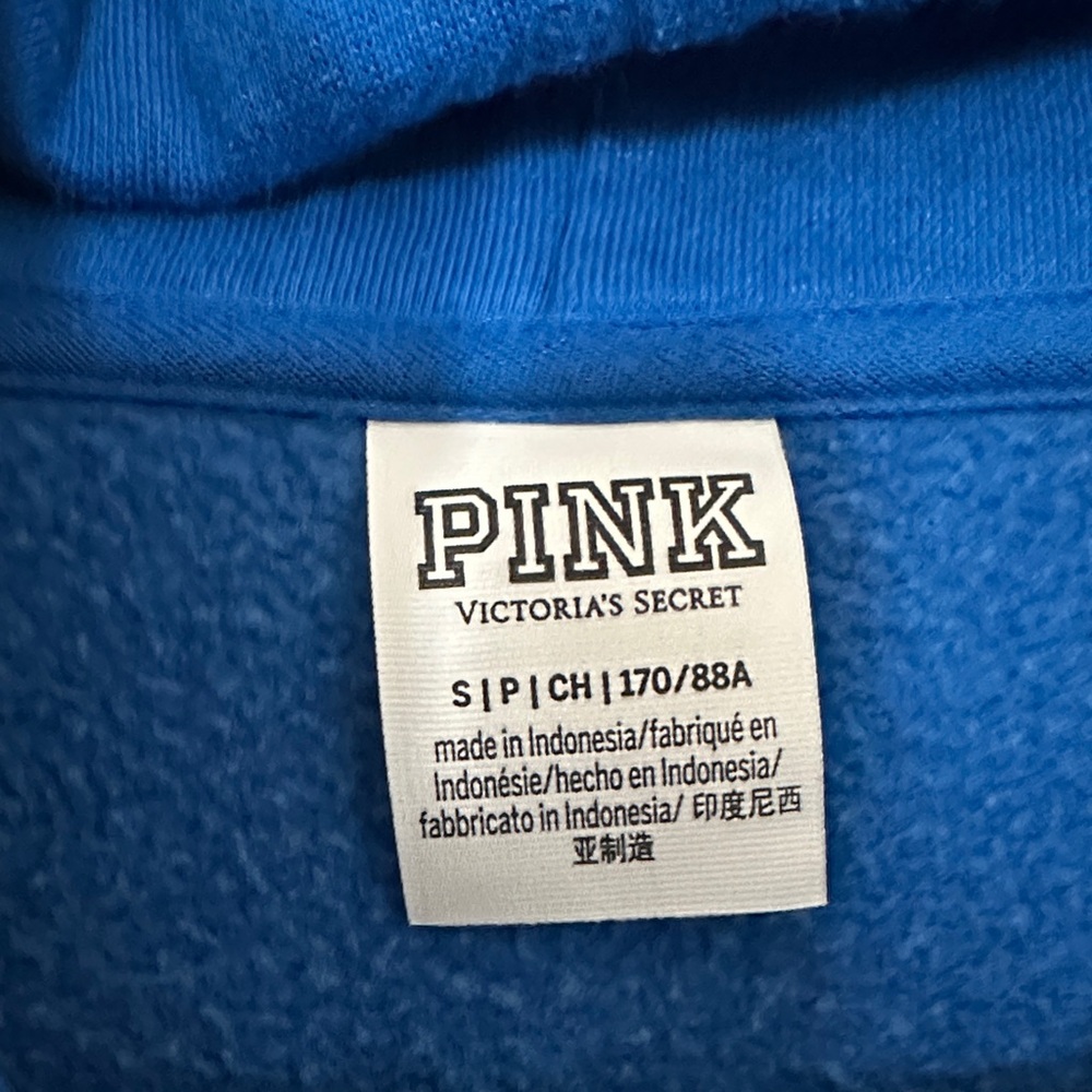 PINK Victoria's Secret Blue Sweatshirt with Black Accents - Picture 2 of 5